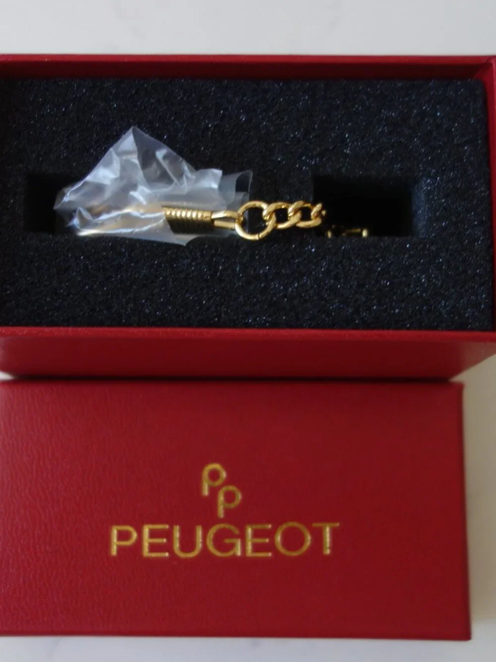 Peugeot Men 14K Gold Plated Deco Skeleton Dial Vintage Pocket Watch with Clip-ON
